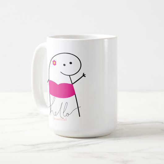 Schattigeste Hallo Mooie 15 0z Mok (Voorkant links)