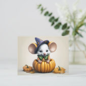 Schattigeste Hallo muis halloween herfst Briefkaart (Staand voorkant)
