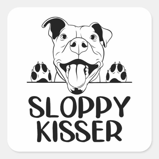 Schattigeste Hallo Pitbull Love Pittie Pit Bull Pu Vierkante Sticker (Voorkant)