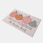 Schattigeste Hallo pompoen gepersonaliseerd Deurmat (Schuin)