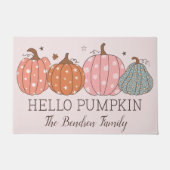 Schattigeste Hallo pompoen gepersonaliseerd Deurmat (Voorkant)