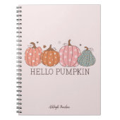 Schattigeste Hallo pompoen gepersonaliseerd Notitieboek (Voorkant)
