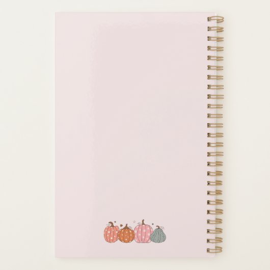 Schattigeste Hallo pompoen gepersonaliseerd Planner (Achterkant)