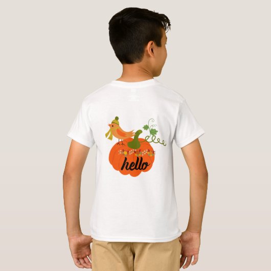 "Schattigeste Hallo" Pompoen Kinder T-shirt – Herf (Achterkant volledig)