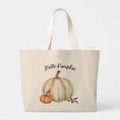 Schattigeste Hallo Pumpkin Spice Cozy Herfst Grote Tote Bag (Achterkant)