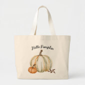 Schattigeste Hallo Pumpkin Spice Cozy Herfst Grote Tote Bag (Voorkant)