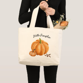 Schattigeste Hallo Pumpkin Spice Cozy Herfst Grote Tote Bag