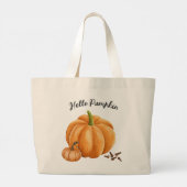 Schattigeste Hallo Pumpkin Spice Cozy Herfst Grote Tote Bag (Achterkant)