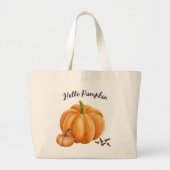 Schattigeste Hallo Pumpkin Spice Cozy Herfst Grote Tote Bag (Voorkant)
