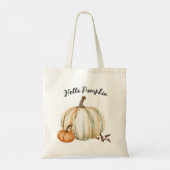 Schattigeste Hallo Pumpkin Spice Cozy Herfst Tote Bag (Achterkant)
