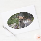 Schattigeste Hallo puppy ovale Stickers (Envelop)