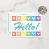 Schattigeste Hallo regenbooghart Notitiekaartje (Voorkant / Achterkant in situ)