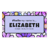 Schattigeste Hallo retro bloemen Naambadge (Voorkant)