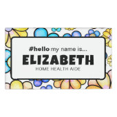 Schattigeste Hallo retro bloemen Naambadge (Voorkant)