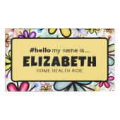 Schattigeste Hallo retro bloemen Naambadge (Voorkant)