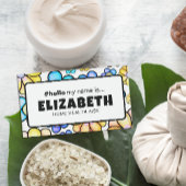 Schattigeste Hallo retro bloemen Naambadge