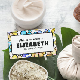 Schattigeste Hallo retro bloemen Naambadge