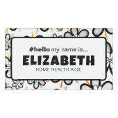 Schattigeste Hallo retro bloemen Naambadge (Voorkant)