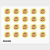 Schattigeste hallo ronde sticker (Vel)