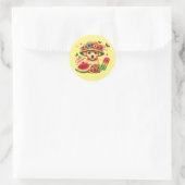 Schattigeste hallo ronde sticker (Tas)