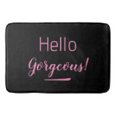 Schattigeste Hallo Roze & Zwart Badmat (Voorkant)