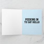 SCHATTIGESTE HALLO SIAMESE KAT PEEKING IN HET WENS KAART (Binnen)