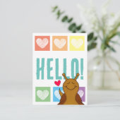 Schattigeste Hallo slak regenboog hart | Briefkaart (Staand voorkant)