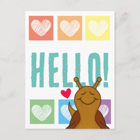 Schattigeste Hallo slak regenboog hart | Briefkaart (Voorkant)