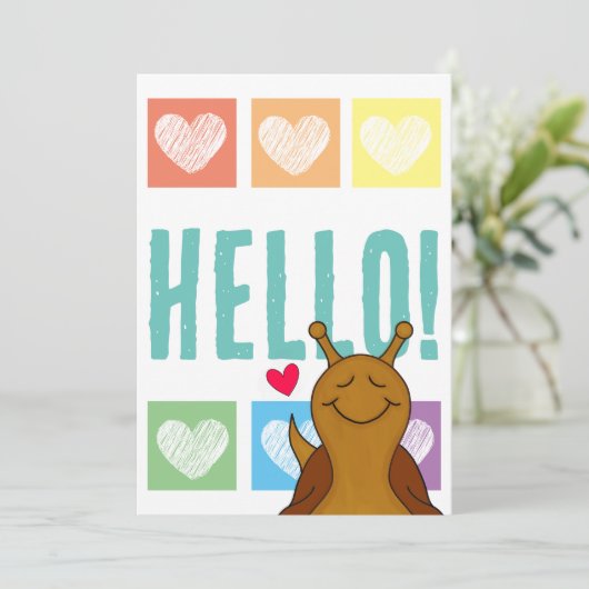 Schattigeste Hallo slak regenboog hart | groet Kaart (Staand voorkant)