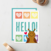 Schattigeste Hallo slak regenboog hart | Notitiekaartje (Voorkant / Achterkant in situ)