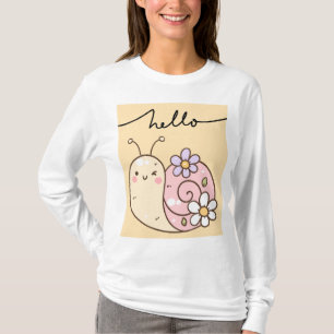 Schattigeste Hallo slak "?" T-shirt voor vrouwen m