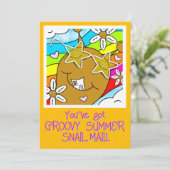 Schattigeste Hallo Snail Groovy Summer Mail Kaart (Staand voorkant)