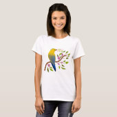 Schattigeste Hallo Spring Bird T-shirt voor haar | (Voorkant volledig)