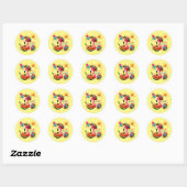 Schattigeste hallo strand roze flamingo ronde sticker (Vel)