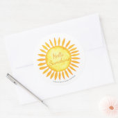 Schattigeste Hallo Sunshine Genderneutraal Baby sh Ronde Sticker (Envelop)