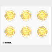 Schattigeste Hallo Sunshine Genderneutraal Baby sh Ronde Sticker (Vel)