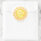 Schattigeste Hallo Sunshine Genderneutraal Baby sh Ronde Sticker (Tas)