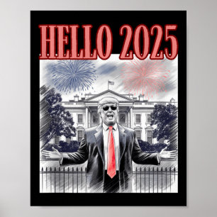 Schattigeste Hallo Trump 2025 Nieuwjaar Conservati Poster