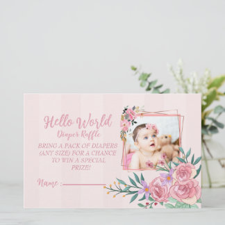 Schattigeste Hallo wereld Luier Raffle voor meisje Briefpapier