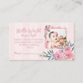 Schattigeste Hallo wereld Luier Raffle voor meisje Informatiekaartje (Voorkant)