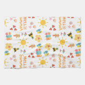 Schattigeste Hallo Zomer Naadloos Patroon Theedoek (Horizontaal)