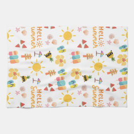 Schattigeste Hallo Zomer Naadloos Patroon Theedoek