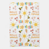 Schattigeste Hallo Zomer Naadloos Patroon Theedoek (Verticaal)