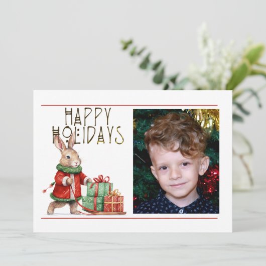 Schattigeste PRETTIGE FEESTDAGEN 1 Foto Feestdagenkaart (Staand voorkant)