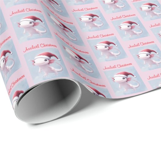 Schattigeste Prettige feestdagen Axolotl kerstcade Cadeaupapier (Rol Hoek)