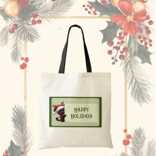 Schattigeste Prettige feestdagen Canvas tas Kerstk