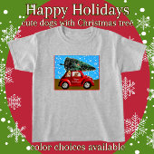 Schattigeste Prettige feestdagen Deogs met Kerstbo T-shirt