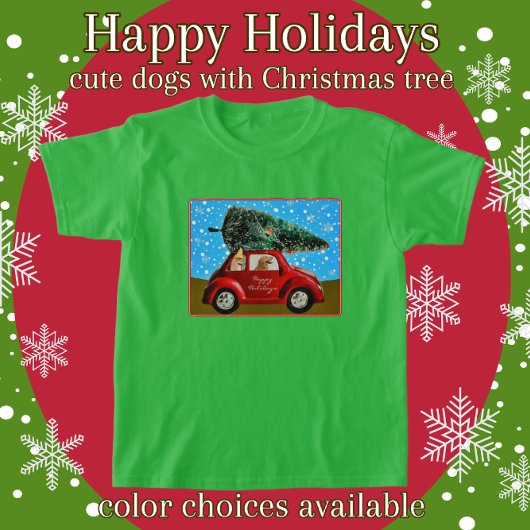 Schattigeste Prettige feestdagen Deogs met Kerstbo T-shirt