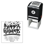 Schattigeste Prettige feestdagen familienaam Retou Zelfinktende Stempel (In situ)