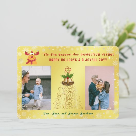 Schattigeste Prettige feestdagen Funny Rudolph 2 F Feestdagenkaart (Staand voorkant)